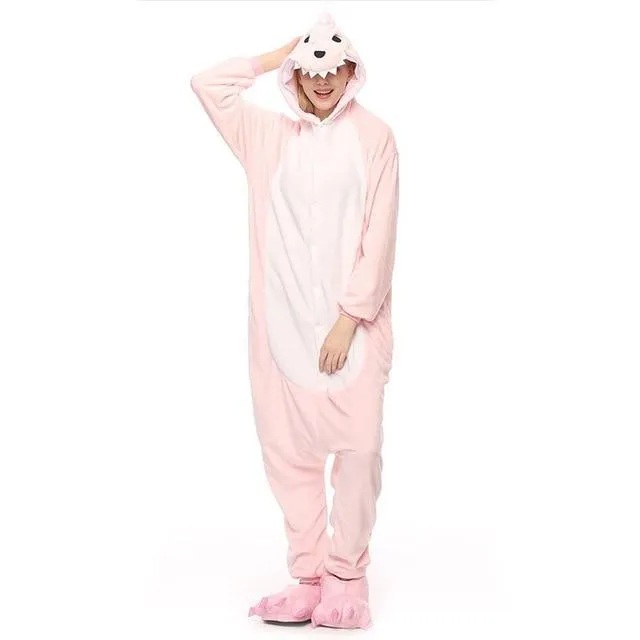 2019 Winter Animal Pajamas Stitch Sleepwear Unicorn Pajamas onesie Sets Kigurumi Women Men Unisex Adult Flannel Nightie overalls