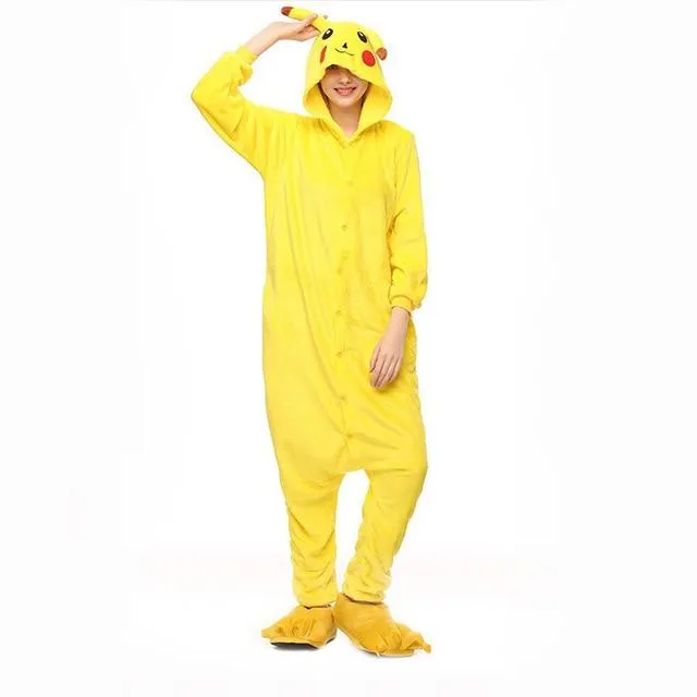 2019 Winter Animal Pajamas Stitch Sleepwear Unicorn Pajamas onesie Sets Kigurumi Women Men Unisex Adult Flannel Nightie overalls