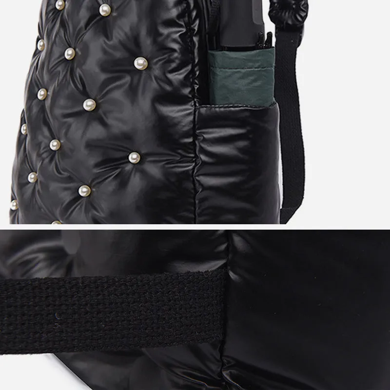 Down Backpack Men Women Colorful Dot Quilted For Outdoor Travel