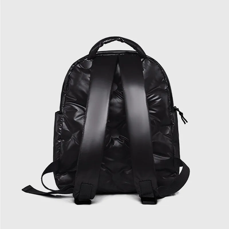 Down Backpack Men Women Colorful Dot Quilted For Outdoor Travel