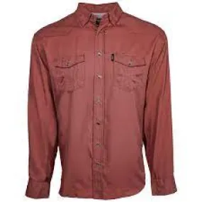 HOOEY MENS "SOL" SNAP MARSALA SHIRT