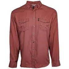 HOOEY MENS "SOL" SNAP MARSALA SHIRT