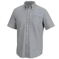 HUK MENS KONA CROSS DYE BUTTON-DOWN HARBOR MIST