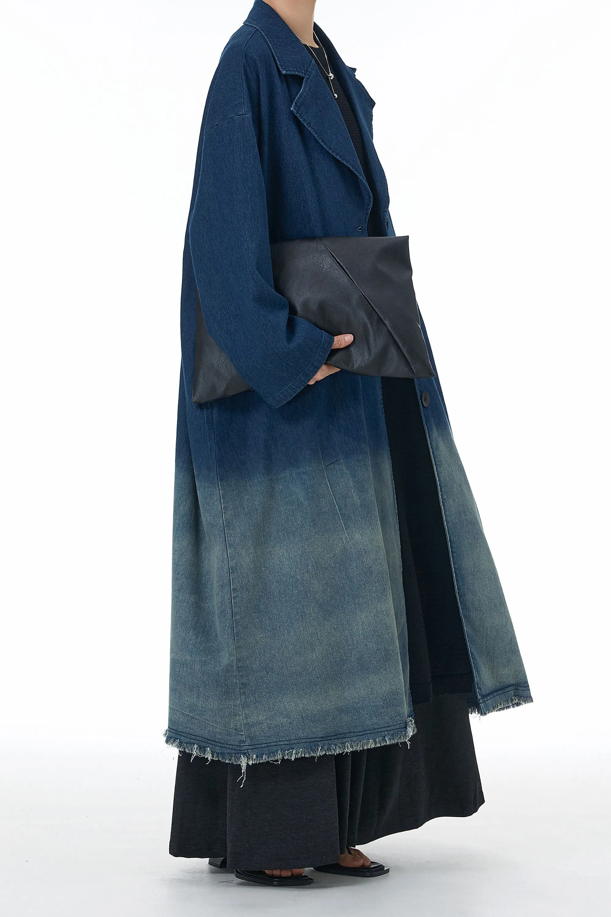 Indigo Drift Trench Coat