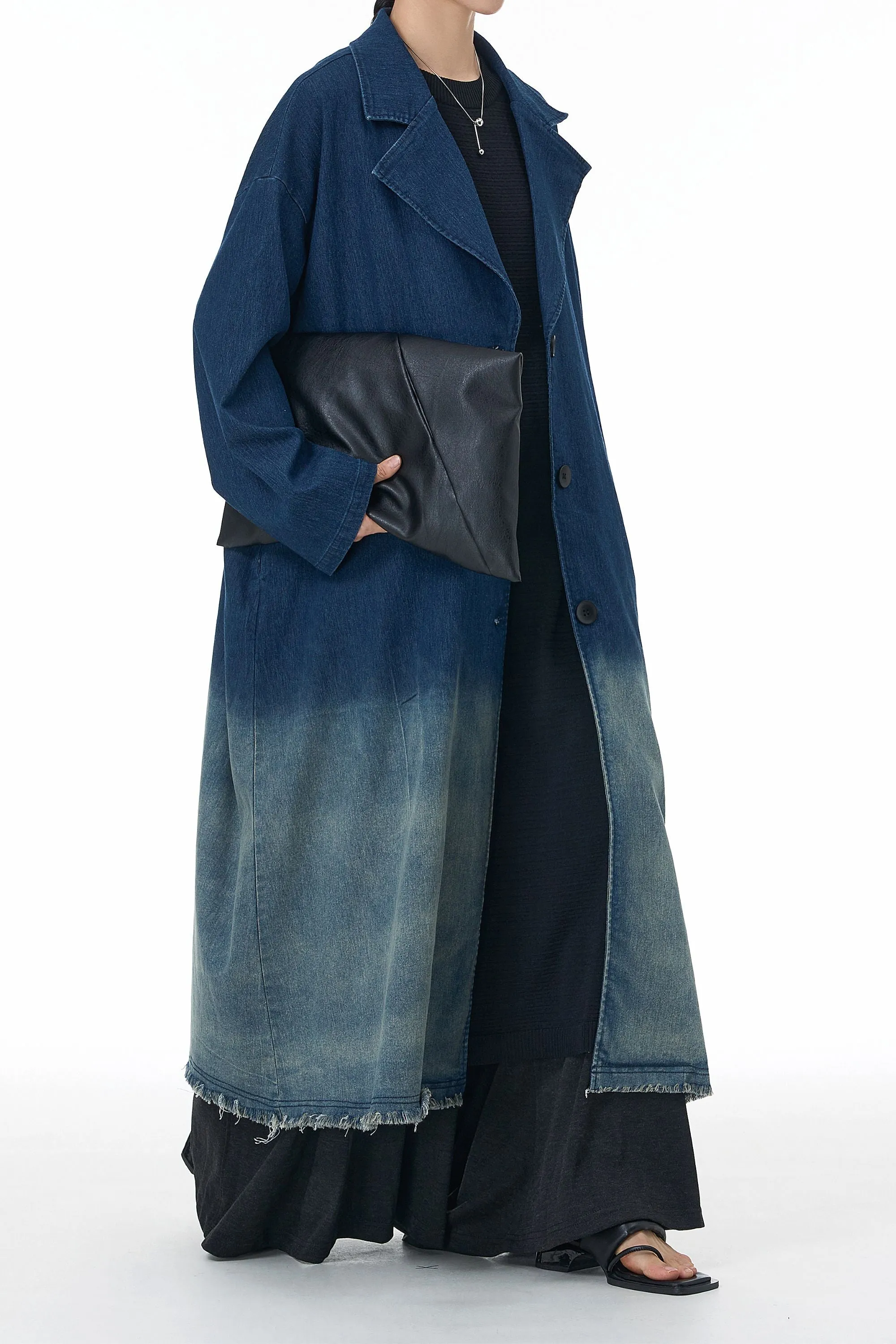 Indigo Drift Trench Coat