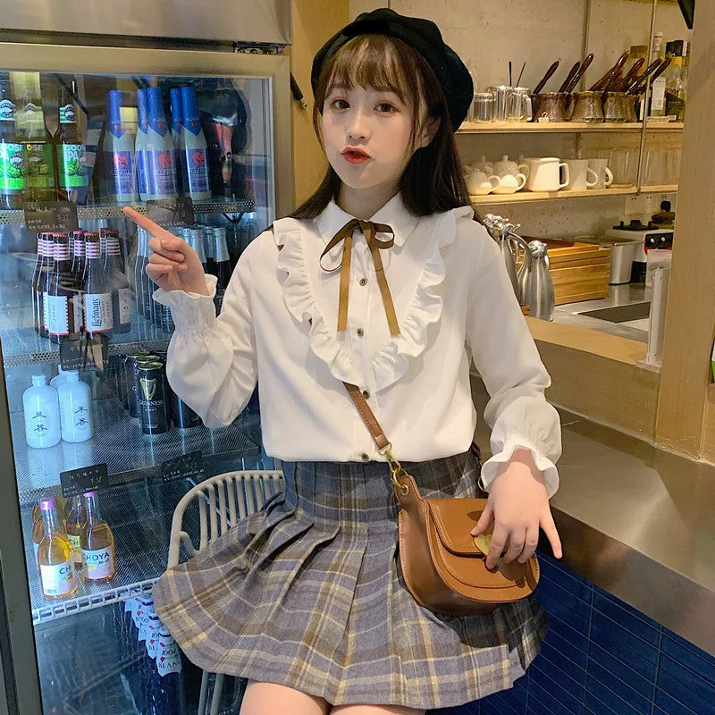 Kawaii Puff Sleeved Falbala Shirt