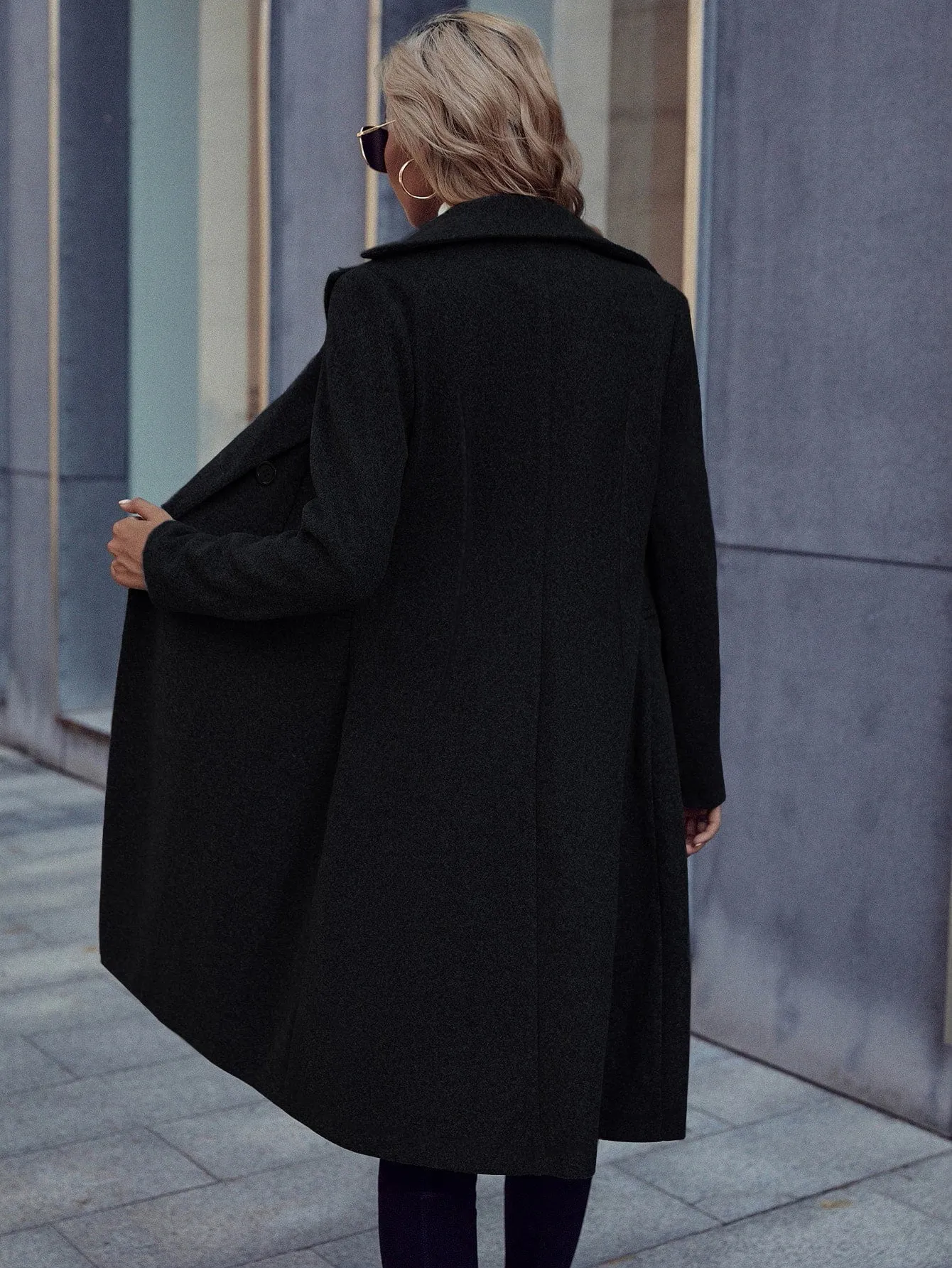 Lapel Neck Double Breasted Overcoat